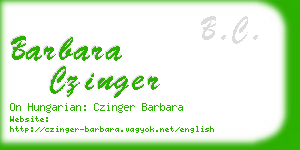 barbara czinger business card